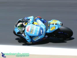 2007 Red Bull U.S. Grand Prix MotoGP - John Hopkins: John Hopkins Leaning in turn 9 in Friday's 2nd MotoGP practice session.